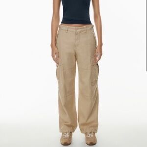 TNA Supply Cargo Pant 2022 edition - GD Rich Mocha Brown adjustable waist Sz 10